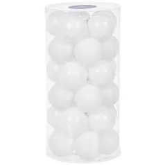 MagicHome karácsonyi gömbök, 30 db, fehér, fényes, 6 cm
