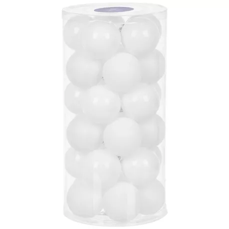 MagicHome karácsonyi gömbök, 30 db, fehér, fényes, 6 cm