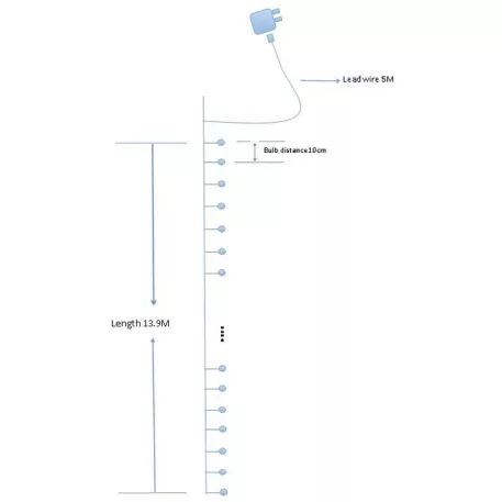 Lánc Magichome, 230V, 14 m, 140 LED Meleg Fehér