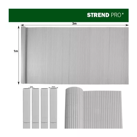 Kerítés Ence Df13, PVC 1000 mm, L-3 m, Szürke, 1300g/m2, UV