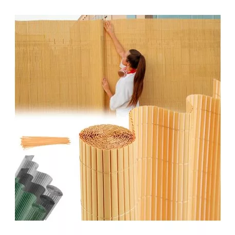 Kerítés Ence Df13, PVC 1500 mm, L-3 m, Bambusz, 1300g/m2, UV