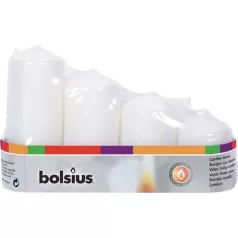   Gyertya bolsius Pillar Advent, fehér, 48 mm 60/80/100/120 mm, 4 db