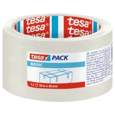   Szalag tesa® BASIC, csomagoló, ragasztó, átlátszó, 48 mm, L-50 m
