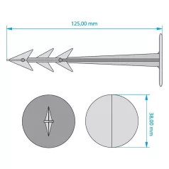 Földbe Szúrható Cövek Gardenpeg 100/25 mm, Pack. 50 pcs