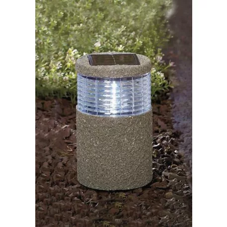 Strend Pro Garden napelemes lámpa, kő, 11,2 x 11,2 x 29 cm