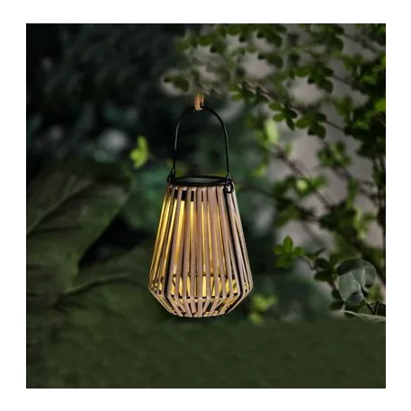 Strend Pro Garden napelemes lámpa, felfüggeszthető, rattan 12 x 12 x 24 cm