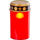 Gyertya MagicHome TG-10, LED gyertyával, sírhoz, piros, 12 cm, csomag része 2xAA