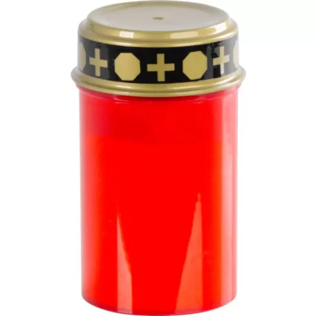 Gyertya MagicHome TG-10, LED gyertyával, sírhoz, piros, 12 cm, csomag része 2xAA