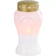   Gyertya MagicHome TG-26, LED gyertyával, sírhoz, fehér, 10x17 cm, csomag része 2xAA