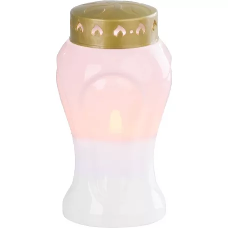 Gyertya MagicHome TG-26, LED gyertyával, sírhoz, fehér, 10x17 cm, csomag része 2xAA