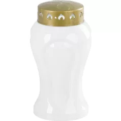   Gyertya MagicHome TG-26, LED gyertyával, sírhoz, fehér, 10x17 cm, csomag része 2xAA