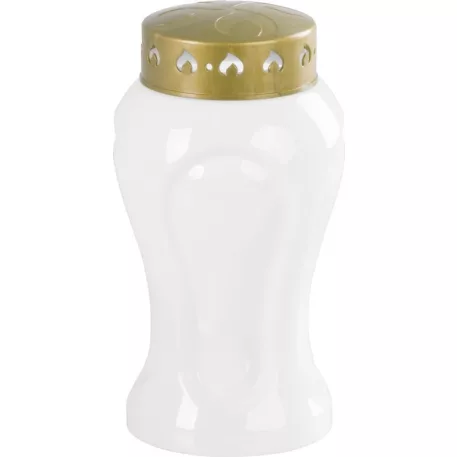 Gyertya MagicHome TG-26, LED gyertyával, sírhoz, fehér, 10x17 cm, csomag része 2xAA