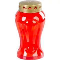   Gyertya MagicHome TG-26, LED gyertyával, sírhoz, piros, 17 cm, csomag része 2xAA