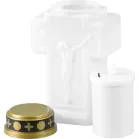 Gyertya MagicHome, kereszt, LED, sírhoz, fehér, 2xAA, 15x9 cm, (csomag része 2xAA)