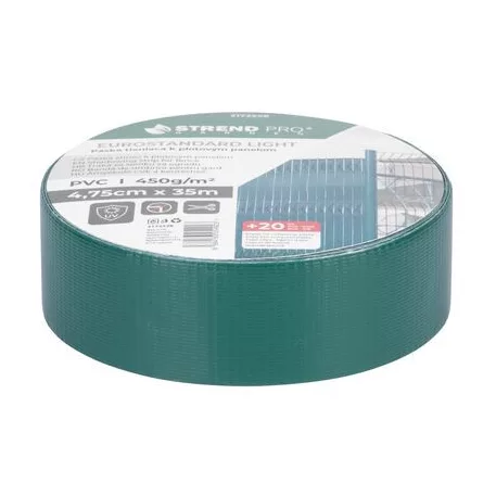 Szalag Strend Pro EUROSTANDARD LIGHT, 47,5 mm, L-35 m, árnyékoló, zöld, fedő, kerítés panelekhez, 20