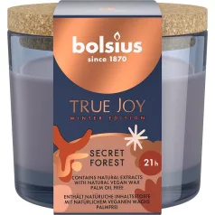   True Joy Secret Forest bolsius gyertya, illatos, 66/83 mm, üvegben