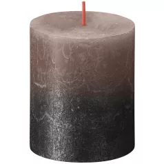   Bolsius gyertya rusztikus, hengeres, karácsonyi, naplemente krémes karamell+ antracit, 80/68 mm