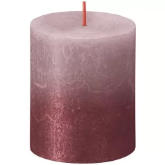   Gyertya Bolsius Rusztikus, hengeres, karácsonyi, Sunset Ash Rose+ Red, 80/68 mm