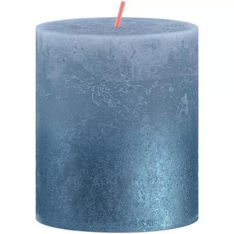 Gyertya Bolsius Rusztikus, hengeres, Sunset Sky Blue, 80/68 mm