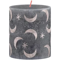   Bolsius gyertya rusztikus, hengeres, karácsonyi, palakék, 80/68 mm