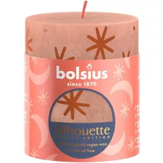   Bolsius gyertya rusztikus, hengeres, karácsonyi, krémes karamell, 80/68 mm