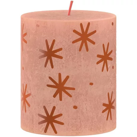 Bolsius gyertya rusztikus, hengeres, karácsonyi, krémes karamell, 80/68 mm