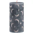 Gyertya Bolsius Rusztikus, hengeres, karácsonyi, palakék, 130/68 mm