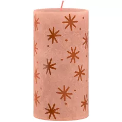   Gyertya Bolsius Rusztikus, hengeres, karácsonyi, Krémes karamell, 130/68 mm