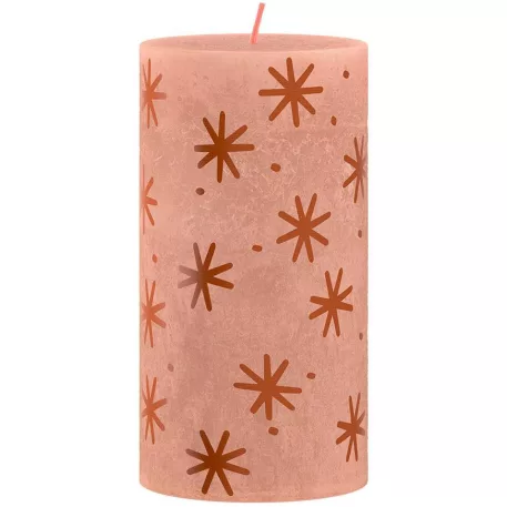 Gyertya Bolsius Rusztikus, hengeres, karácsonyi, Krémes karamell, 130/68 mm