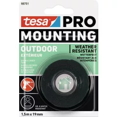   Tesa® Mounting PRO kültéri kétoldalas ragasztósszalag, 19 mm, L-1,5 m
