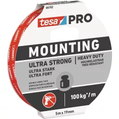   Tesa® Mounting PRO Ultra Strong kétoldalas ragasztó szalag,19 mm, L-5 m