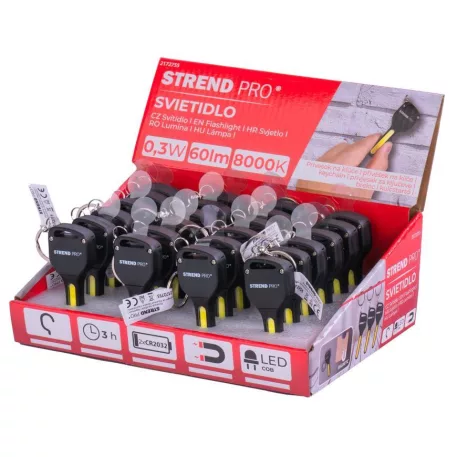 Strend Pro Kulcstartó lámpa, függeszthető, mágnessel, 60 lm, 75x30 mm