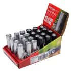Strend Pro zseblámpa NX1051, 50 lm, USB töltés, fekete/fehér, 77x19 mm, eladó doboz 24 db