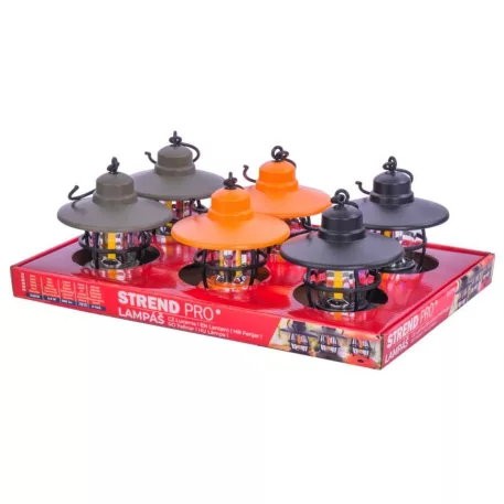 Strend Pro Camping lámpa NX1069, RETRO lámpás, színkeverék, 200 lm, 3xAAA, Eladó doboz 6 db