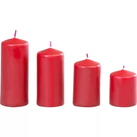 Gyertya MagicHome, karácsonyi, adventi, bordó, 48 mm 60/80/100/120 mm, csomag 4 db