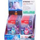 Fejlámpa Strend Pro Headlight, LED, 15 lm, mini, rózsaszín/kék, Sellbox 8 db