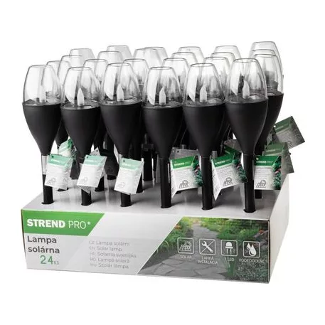 Lámpa Strend Pro Garden, műanyag, lánghatás, szolár, 6,5x40 cm, 1x LED, Sellbox 24 db