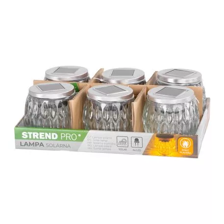 Lámpa Strend Pro Garden, szolár, lánghatás, 6x LED, meleg fehér, 10x10 cm, Sellbox 6 db