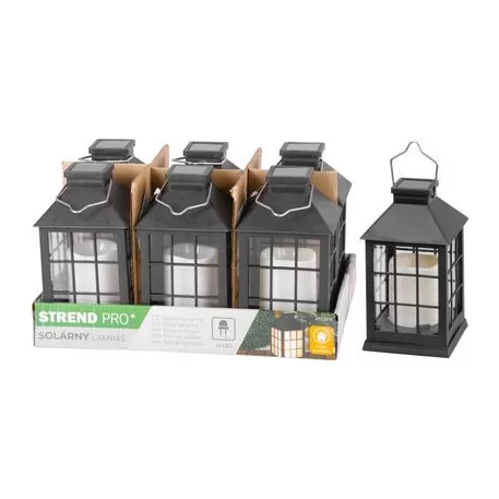Lámpás Strend Pro Garden, szolár, lánghatás, 10,5x10,5x19 cm, Sellbox 6 db
