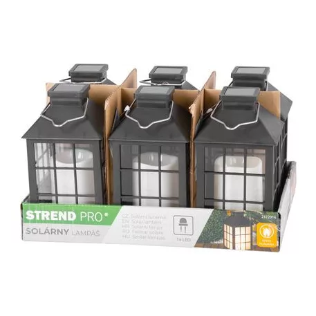Lámpás Strend Pro Garden, szolár, lánghatás, 10,5x10,5x19 cm, Sellbox 6 db