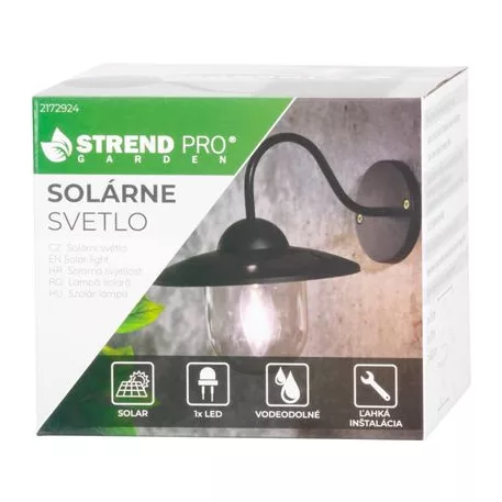 Lámpa Strend Pro Garden, szolár, fali/kerítés lámpa, 1x LED, 23,5x18x20 cm