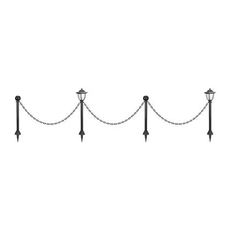 Lámpa Strend Pro Garden, lánc, kerítés, kertbe, 2x szolár lámpa, 1x LED, 16,5x16,5x71,5 cm