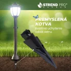 Lámpa Strend Pro Garden, lánc, kerítés, kertbe, 2x szolár lámpa, 1x LED, 16,5x16,5x71,5 cm