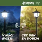 Lámpa Strend Pro Garden, lánc, kerítés, kertbe, 2x szolár lámpa, 1x LED, 16,5x16,5x71,5 cm