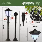Lámpa Strend Pro Garden, lánc, kerítés, kertbe, 2x szolár lámpa, 1x LED, 16,5x16,5x71,5 cm