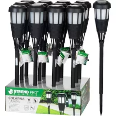 Strend Pro Kerti napelemes lámpa, fekete, 6x LED, 7,5x51 cm