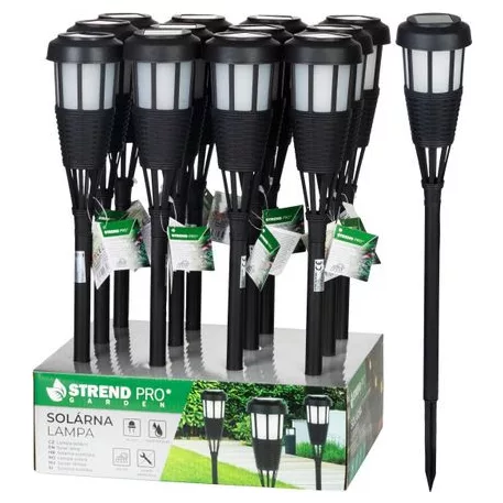 Strend Pro Kerti napelemes lámpa, fekete, 6x LED, 7,5x51 cm