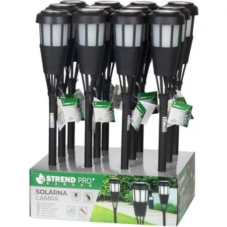 Strend Pro Kerti napelemes lámpa, fekete, 6x LED, 7,5x51 cm
