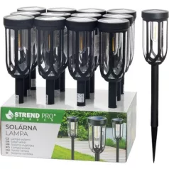   Lámpa Strend Pro Garden Elis, szolár, fekete, LED, 7,5x42 cm, Sellbox 12 db