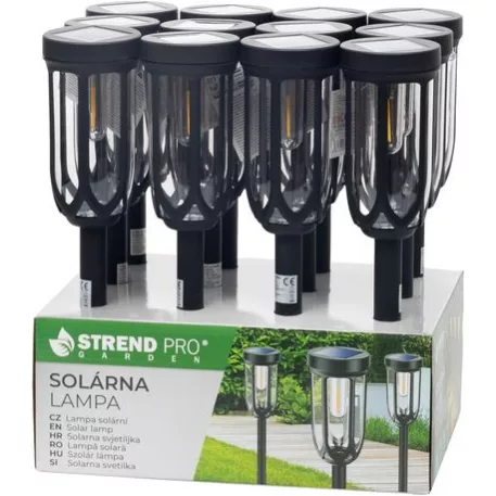 Lámpa Strend Pro Garden Elis, szolár, fekete, LED, 7,5x42 cm, Sellbox 12 db